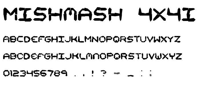 Mishmash 4x4i BRK font